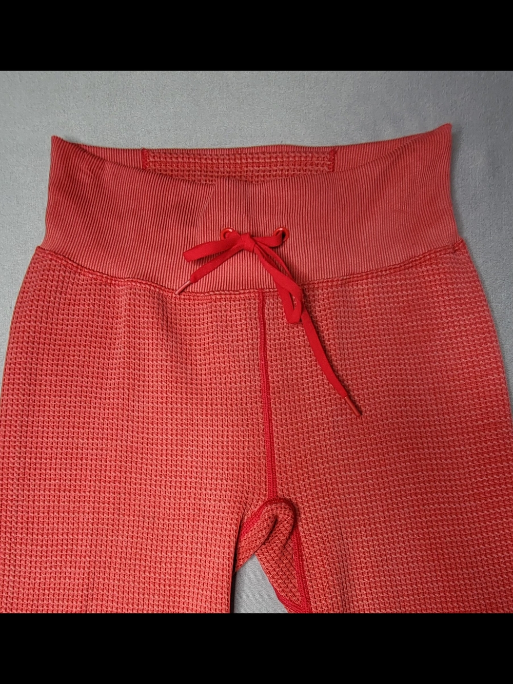 PINK Victoria's Secret Coral Red Waffle-Knit Leggings Size S